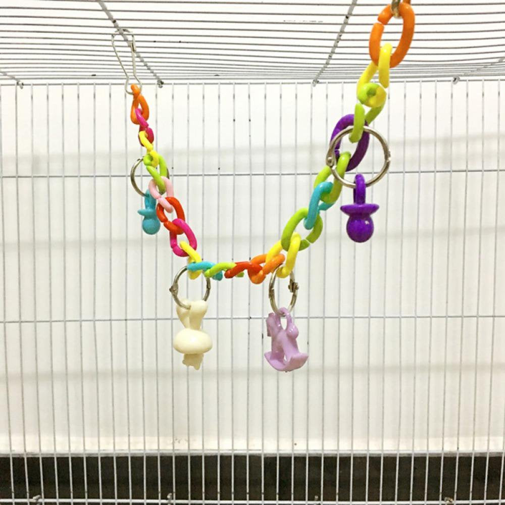 Bird Parrot Ringer Bells Toy Colourful Hanging Swing Bridge Ladder Pet Hamster Parrot Acrylic Chew Perch Metal Bell Birds Toy Lovebird Cage Accessories Animals & Pet Supplies > Pet Supplies > Bird Supplies > Bird Ladders & Perches Forzero   