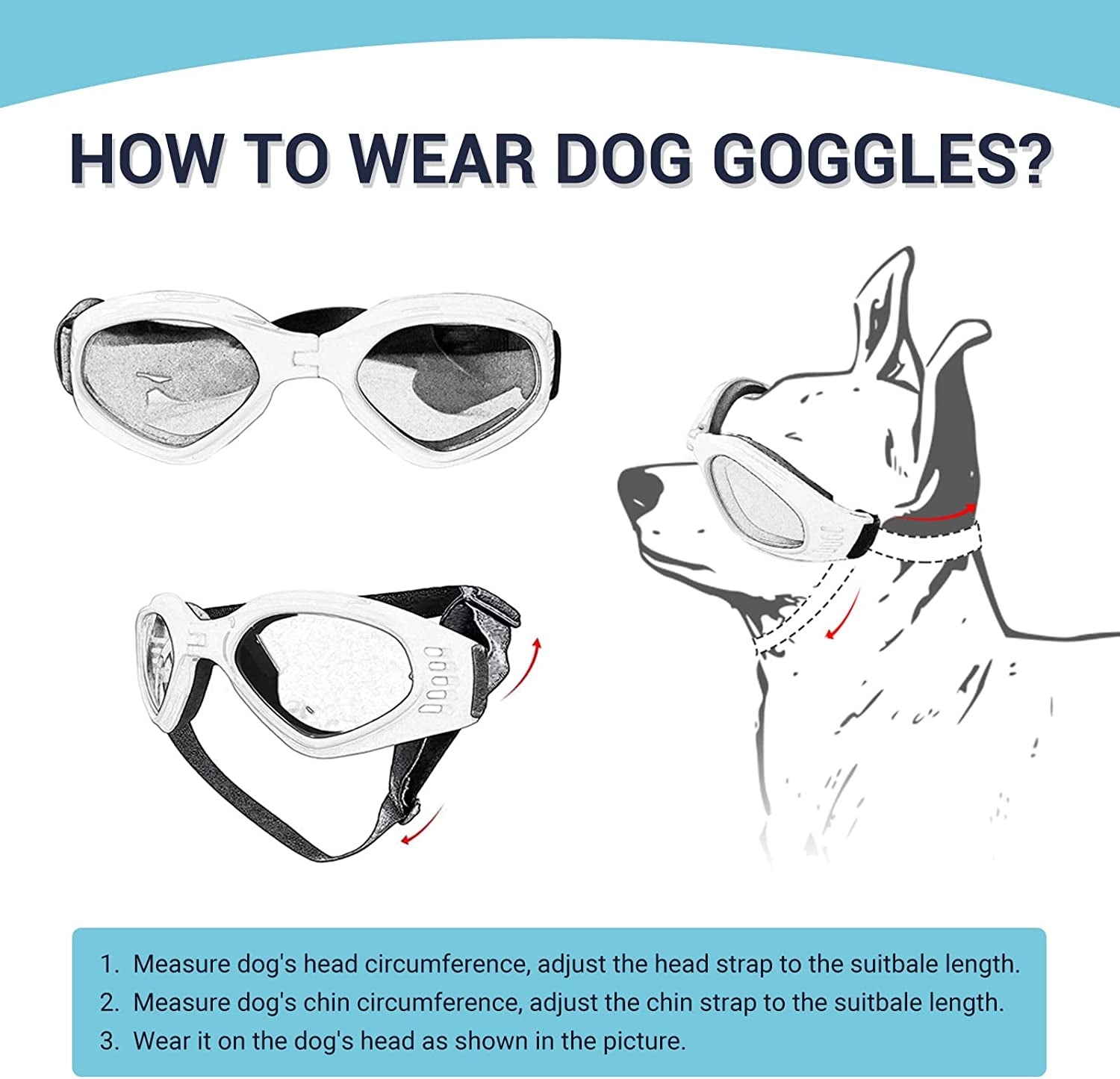 Petleso Dog Goggles Medium Breed, Dog Sunglasses for Medium Dogs Eye Protection Windproof, Black Animals & Pet Supplies > Pet Supplies > Dog Supplies > Dog Apparel PETLESO   