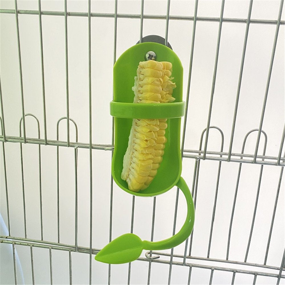 Bird Food Holder Plastic Parrot Cage Feeder with Perch Stands for Cockatiels