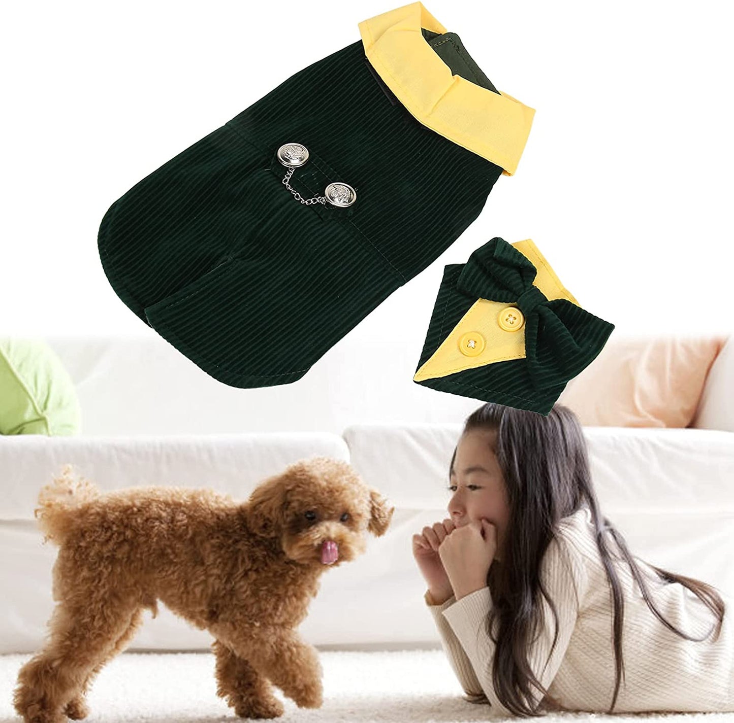 Pet Wedding Suit Retro Comfortable Formal Dog Wedding Attire Dog Tuxedo Suit with Bow Tie Collar for Special Events (XL) (Size : Large) Animals & Pet Supplies > Pet Supplies > Dog Supplies > Dog Apparel MAXBUS   