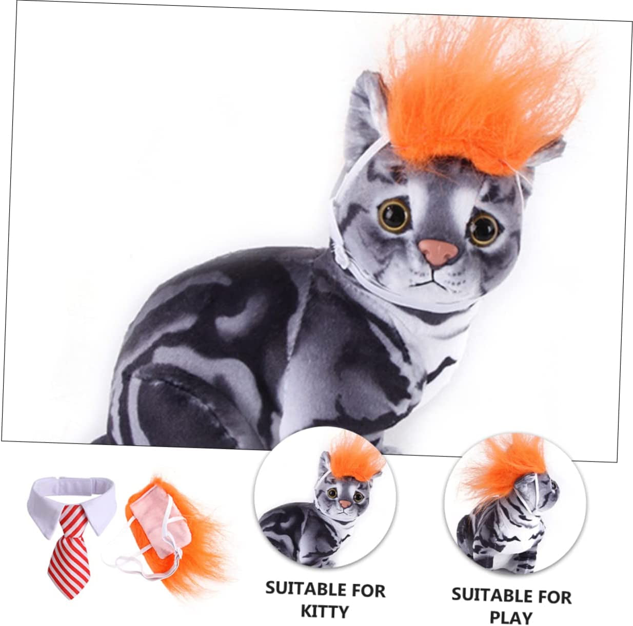 Hohopeti 1 Set Wig Bow Tie Winter Decor Winter Set Clothing Set Halloween Pet Collar Photography Prop Doggy Neckties Dog Tie Decor Festival Pet Supply Pet Halloween Wig Props the Dog Animals & Pet Supplies > Pet Supplies > Dog Supplies > Dog Apparel Hohopeti   