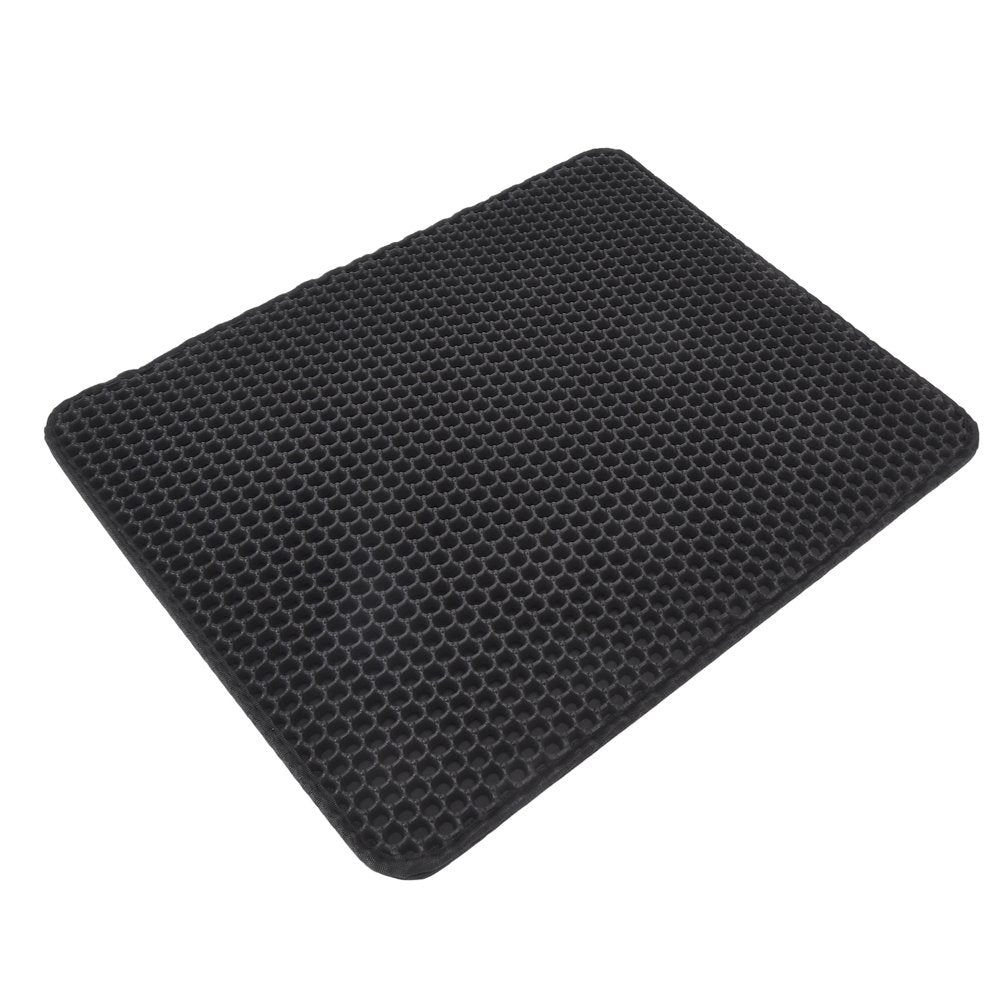 Cat Litter Pad, anti Slip Scatter Control Cat Litter Mat Easy for Cat Litter Box Black Animals & Pet Supplies > Pet Supplies > Cat Supplies > Cat Litter Box Mats LHCER   