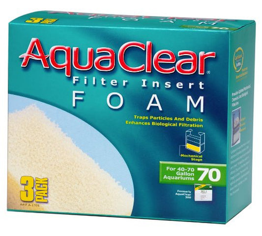 Aquaclear 70 Foam Filter Inserts, Aquarium Filter Replacement Media, 3-Pack, A1396 Animals & Pet Supplies > Pet Supplies > Fish Supplies > Aquarium Filters Aqua Clear   