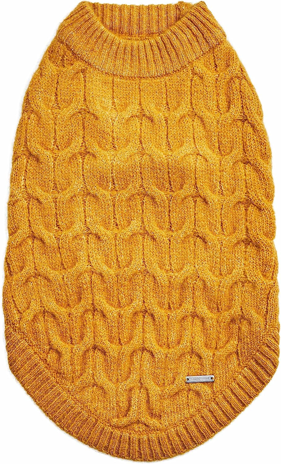 Blueberry Pet Classic Fuzzy Textured Knit Pullover Turtle-Neck Dog Sweater in Mustard Yellow, Back Length 12", Pack of 1 Clothes for Dogs Animals & Pet Supplies > Pet Supplies > Dog Supplies > Dog Apparel Blueberry Pet Mustard Yellow, Crew-neck 12 inch (Pack of 1) 