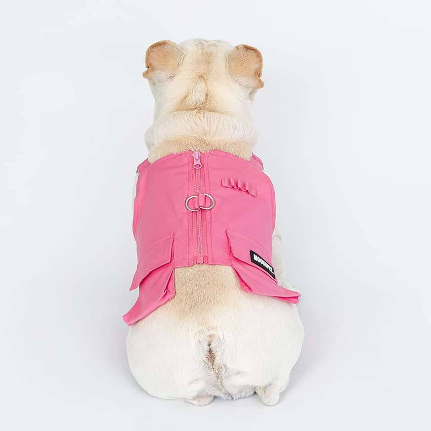 Pet Dog Clothes Breathable Cotton Sleeveless T-Shirt Waistcoat Adjustable Shoulder Strap Zipper Jacket (M,Pink) Animals & Pet Supplies > Pet Supplies > Dog Supplies > Dog Apparel Petrend   