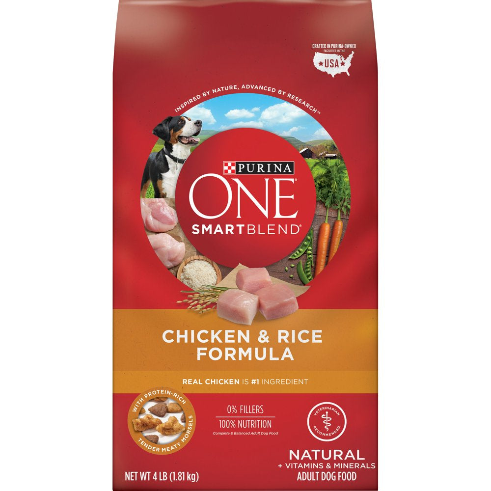 Purina ONE Natural Dry Dog Food, Smartblend Chicken & Rice Formula, 4 Lb. Bag Animals & Pet Supplies > Pet Supplies > Small Animal Supplies > Small Animal Food Nestlé Purina PetCare Company   