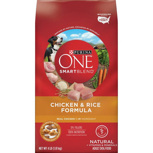 Purina ONE Natural Dry Dog Food, Smartblend Chicken & Rice Formula, 4 Lb. Bag Animals & Pet Supplies > Pet Supplies > Small Animal Supplies > Small Animal Food Nestlé Purina PetCare Company   