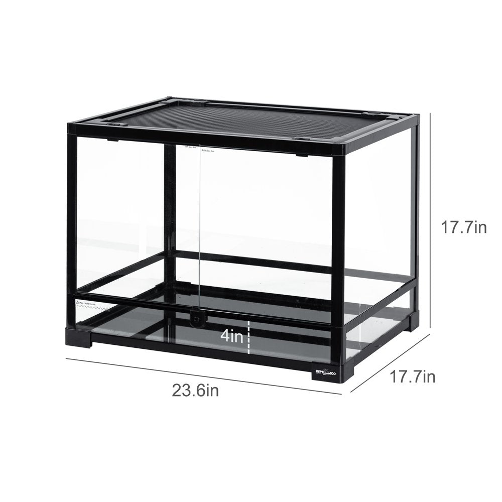 REPTI ZOO 34 Gallon Reptile Glass Terrarium Tank , Double Hinge Doors with Screen Ventilation Reptile Terrarium 24" X 18" X 18"(Knock-Down) Animals & Pet Supplies > Pet Supplies > Reptile & Amphibian Supplies > Reptile & Amphibian Substrates shenzhenshihuibaiqiyeguanlizixunyouxianzerengongsi   