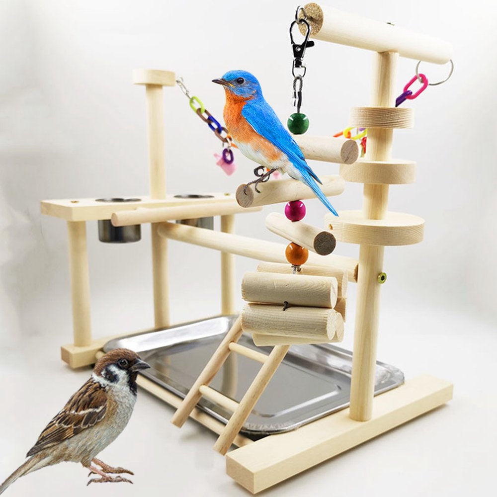 Bird Playground Parrot Playstand Cockatiel Play Perch Gym Playpen Ladder Swing Chew Toy with Feeder Cups for Accessories Exercise Platform Animals & Pet Supplies > Pet Supplies > Bird Supplies > Bird Gyms & Playstands perfk   