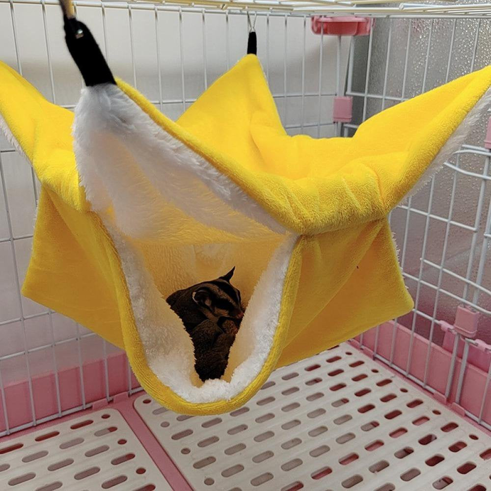 Small Pet Cage Hammock, Hanging Bed for Small Animals Pet Cage Accessories Bedding Animals & Pet Supplies > Pet Supplies > Small Animal Supplies > Small Animal Bedding Wisremt S Yellow 