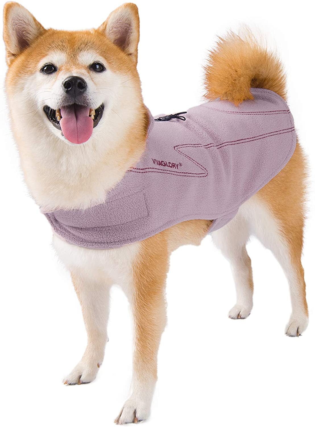 VIVAGLORY Dog Fleece Coat Warm Jacket with Hook and Loop Fastener, Easy to Take on and Off, Winter Vest Sweater for Small Medium Large Dogs Puppy Windproof Clothes for Cold Weather, Pink, M Animals & Pet Supplies > Pet Supplies > Dog Supplies > Dog Apparel VIVAGLORY Pink XL(Chest:31-37") 