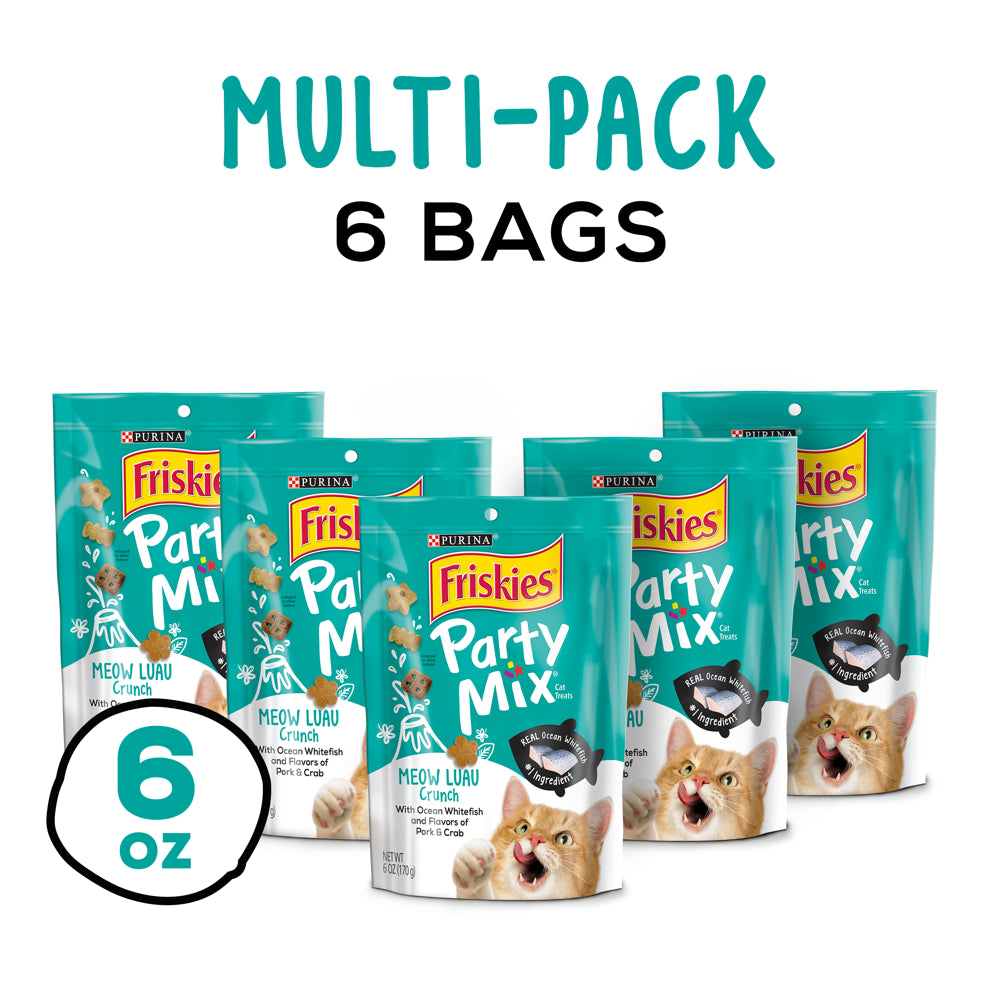 Friskies Cat Treats, Party Mix Meow Luau Crunch - (6) 6 Oz. Pouches Animals & Pet Supplies > Pet Supplies > Cat Supplies > Cat Treats Nestlé Purina PetCare Company   