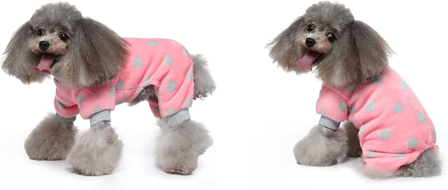 2 Pack Dog Pajamas for Small Dogs Boy Girl Fleece Puppy Pjs Jammies 4 Leg Dog Clothes for Chihuahua Yorkie Winter Warm Onesies Jumpsuit Clothing for Pet Dogs Male Female (Medium Bust 14.5") Animals & Pet Supplies > Pet Supplies > Dog Supplies > Dog Apparel Kosiyi   