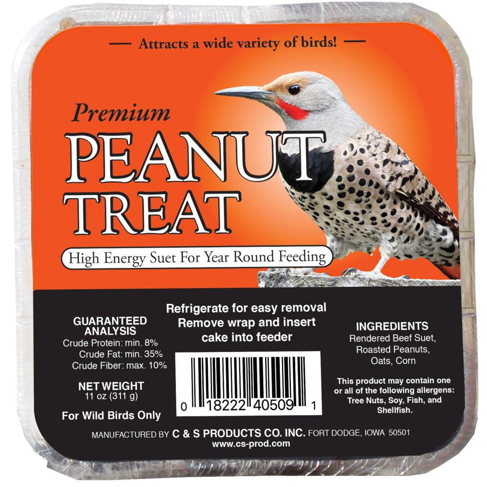 C&S Peanut Suet Treat, 11 Oz Cake, Wild Bird Food Animals & Pet Supplies > Pet Supplies > Bird Supplies > Bird Food Central Garden and Pet   