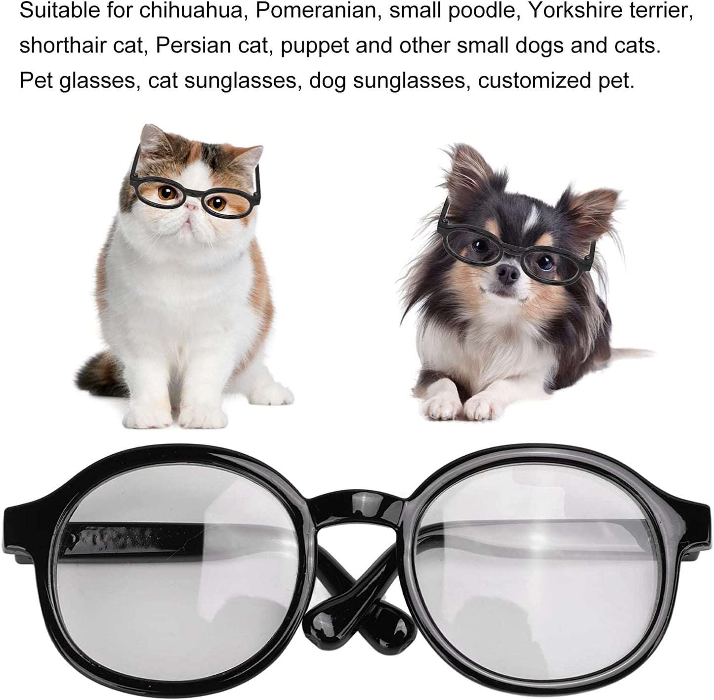 Sunglasses Small Funny Pet Breed Dogs Classic Retro Sunglasses Pet Hippie Cute Cosplay Party Costume Photo Prop Dog Cat for Small Dogs Doggy Doggie Halloween Glasses Mixed Color (Black) Animals & Pet Supplies > Pet Supplies > Dog Supplies > Dog Apparel Sorandy   