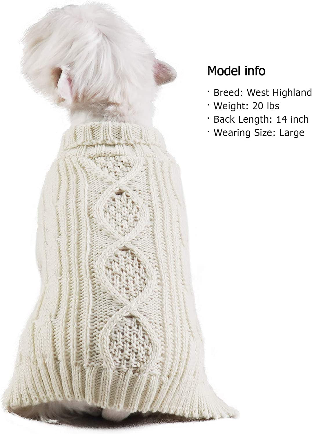 KYEESE Dog Sweaters with Golden Thread Turtleneck Dog Cable Knit Pullover Pet Sweater for Cold Weather Animals & Pet Supplies > Pet Supplies > Dog Supplies > Dog Apparel kyeese   