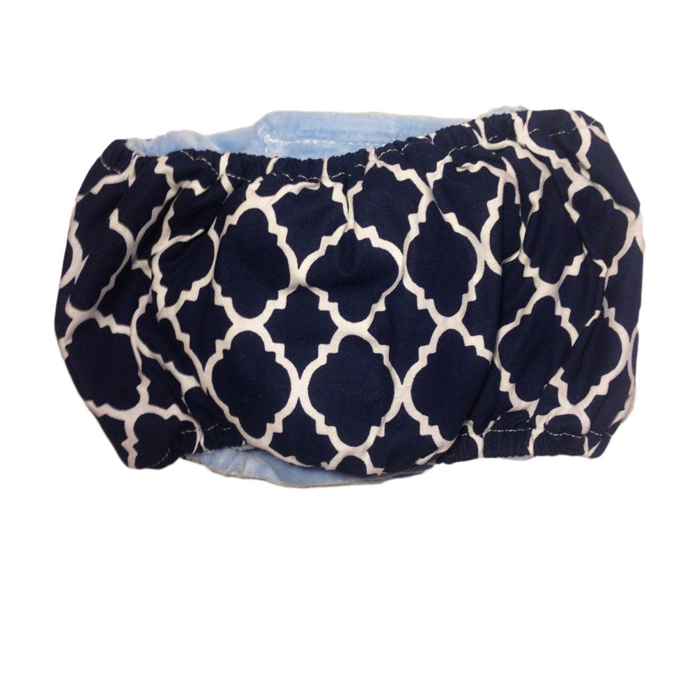 Barkertime Quatrefoil White on Blue Washable Dog Belly Band Male Wrap - Made in USA Animals & Pet Supplies > Pet Supplies > Dog Supplies > Dog Diaper Pads & Liners Barkertime   