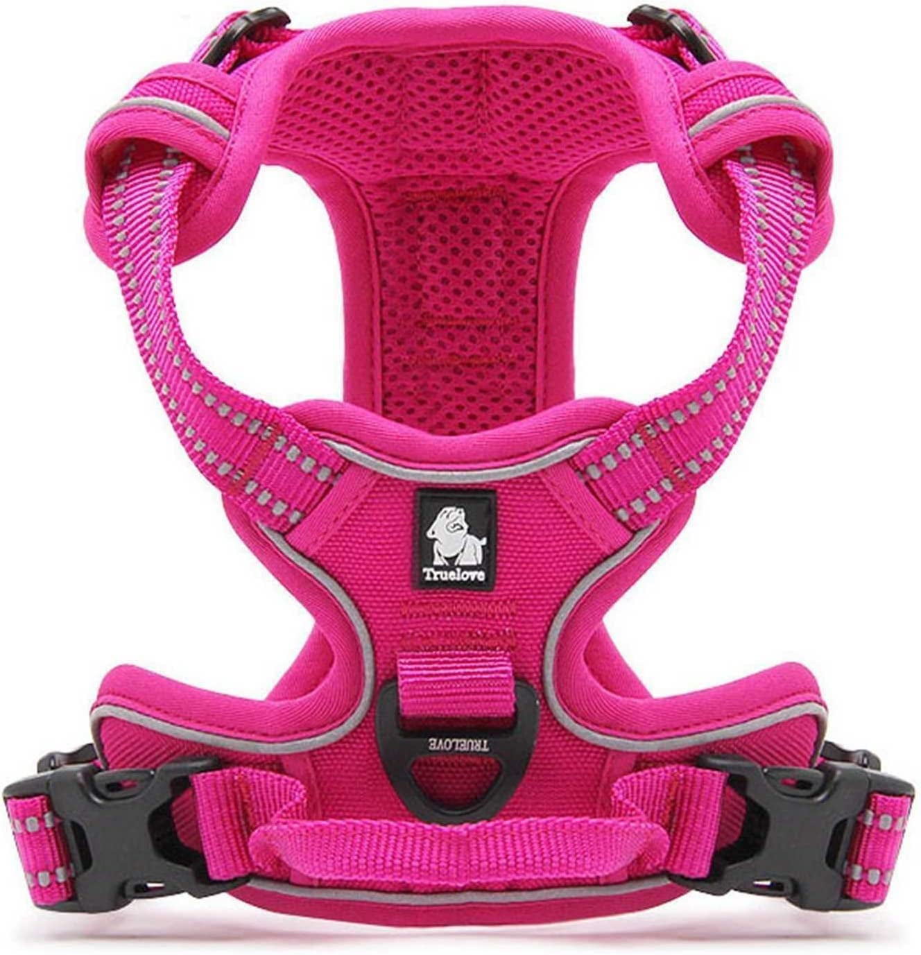 Tineer Reflective Nylon Large Pet Dog Harness 3M Reflective Vest with Handle All Weather Dog Service Padded Adjustable Safety Vehicular Leads for Dogs Pet (XS, Purple) Animals & Pet Supplies > Pet Supplies > Dog Supplies > Dog Apparel Tineer Rose XS 