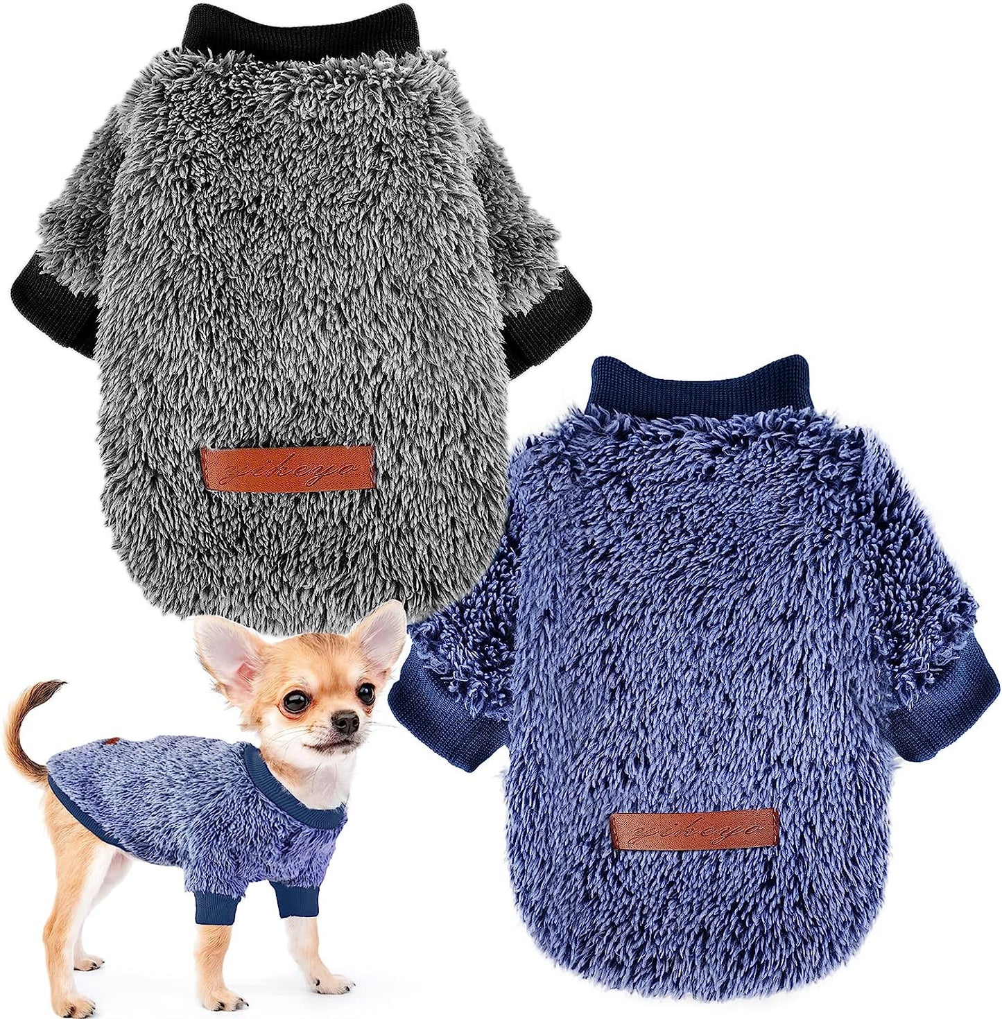 Chihuahua Dog Sweater Puppy Sweaters Cat Sweater XXS Dog Sweater XXS Pet Clothes Teacup Dog Clothes Doggie Sweaters for Small Dogs Tiny Puppy Sweater Extra Small Dog Sweater (Medium) Animals & Pet Supplies > Pet Supplies > Dog Supplies > Dog Apparel Sebaoyu blue,grey X-Small 