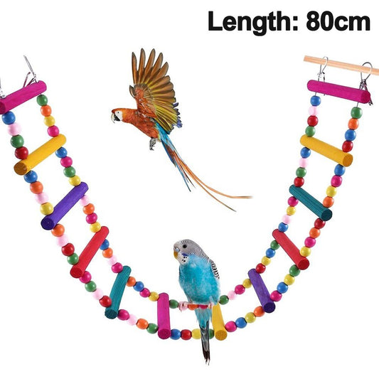 Bird Parrot Toys, Naturals Rope Colorful Step Ladder Swing Bridge for Pet Trainning Playing, Flexible Birds Cage Accessories Decoration for Cockatiel Conure Parakeet Animals & Pet Supplies > Pet Supplies > Bird Supplies > Bird Cage Accessories Foeses   