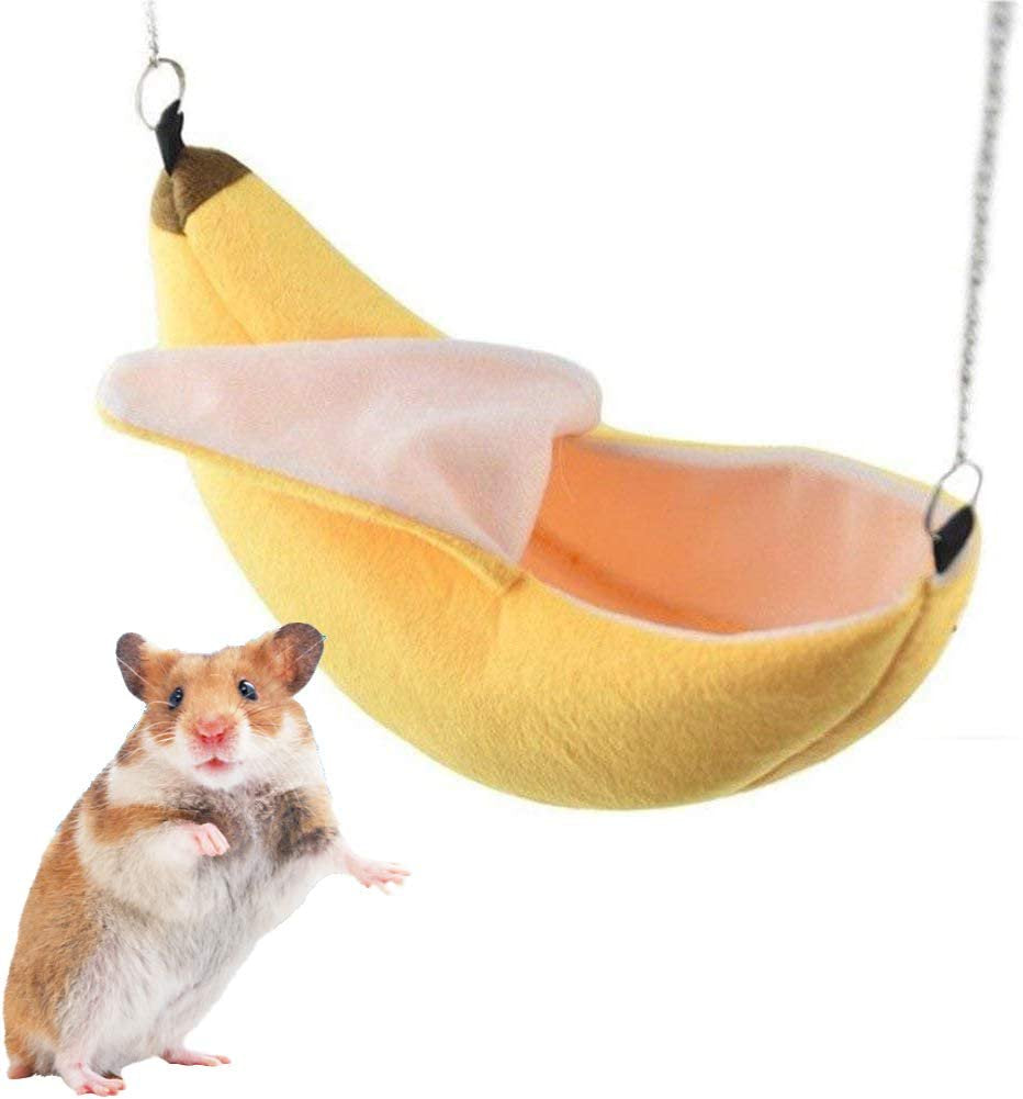 Hamster Bed House Hamster Bedding Winter Hanging Fruit Banana Warm Bed Nest Accessories for Mini Small Animal Mice, Rat, Sugar Glider, Chinchilla, Guinea Pig, Hedgehog, Squirrel Animals & Pet Supplies > Pet Supplies > Small Animal Supplies > Small Animal Bedding SurVank   