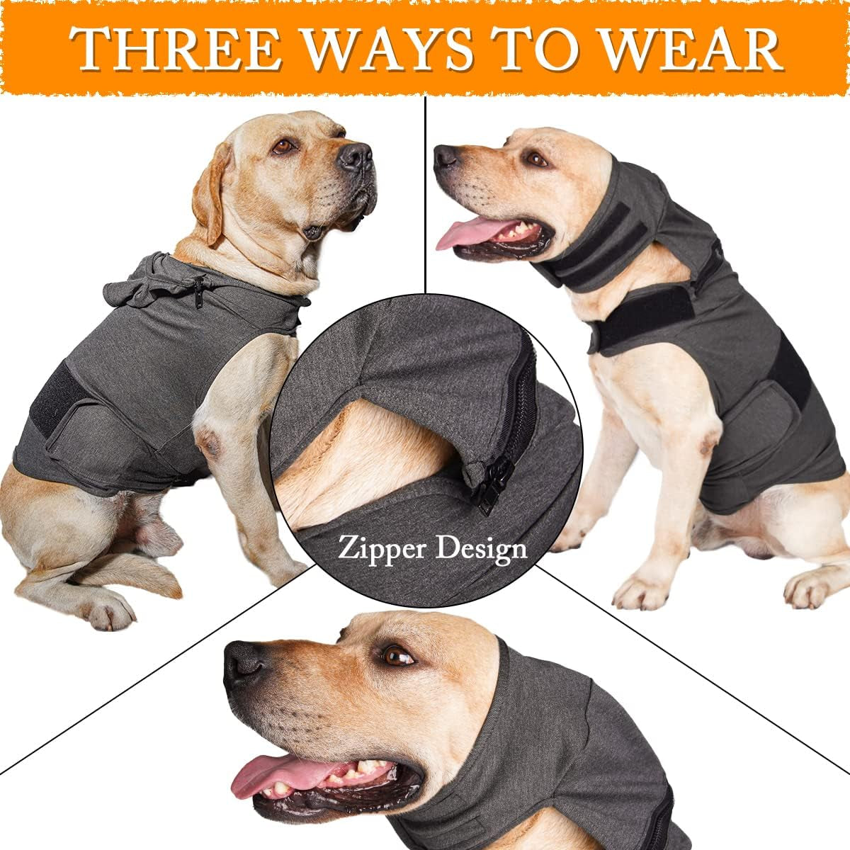 Dog Anxiety Jacket, Breathable Dog Anxiety Calming Hoodie with Detachable Hoods for Calming Pet, Puppy Calming Coat Vest for Anxiety Relief Noise Reduce Grooming Thunderstorm Animals & Pet Supplies > Pet Supplies > Dog Supplies > Dog Apparel In hand   