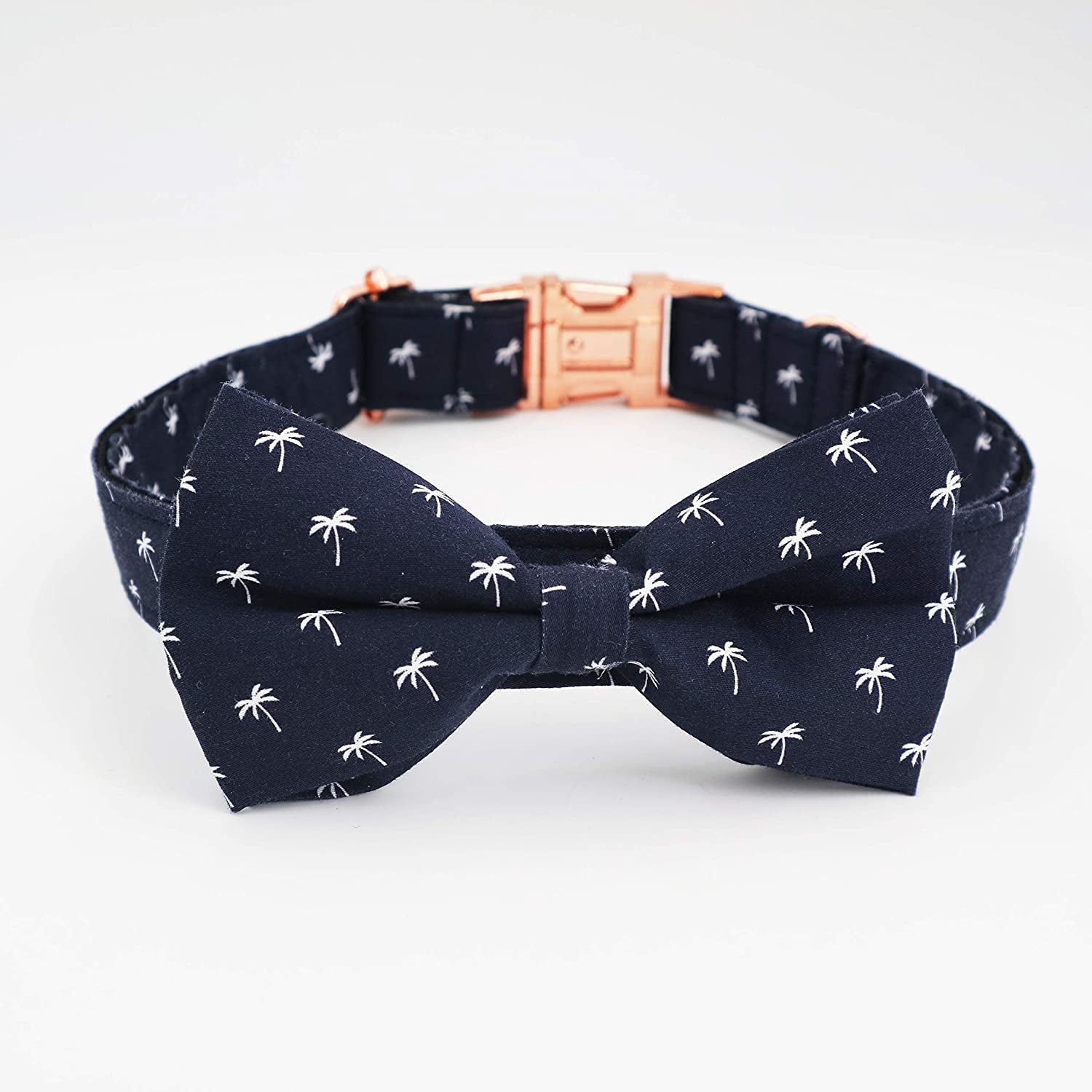 Bow Tie Dog Collar Rose Gold Dog Collar White Navy Bowtie Dog Collar Summer Dog Collar(M) Animals & Pet Supplies > Pet Supplies > Dog Supplies > Dog Apparel T.A bird   