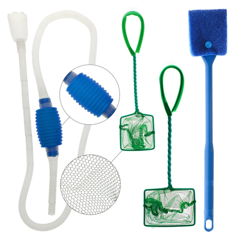 Greenjoy Fish Tank Cleaner Aquarium Cleaning Tools Kit Fish Net Siphon Gravel Cleaner Water Exchange Tools Brush Algae Fish Nets Aquarium Vacuum Scrubber 4 Packs Animals & Pet Supplies > Pet Supplies > Fish Supplies > Aquarium Cleaning Supplies GreenJoy Pet Supplies   