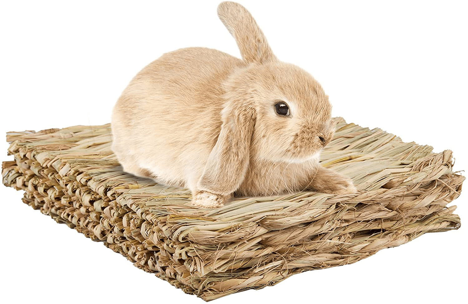 4Pack Grass Mat for Rabbits Bunny Straw Woven Bed Bedding Nest Chew Toy for Guinea Pigs Chinchilla Hamsters Rats Birds and Other Small Animals 11.8 × 9 Inches