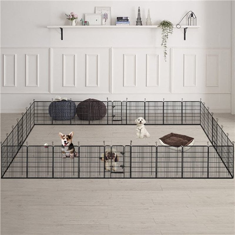 4Pcs 8 Panel Heavy Duty Dog Playpen, Indoor & Outdoor,Black Animals & Pet Supplies > Pet Supplies > Dog Supplies > Dog Kennels & Runs Easyfashion   