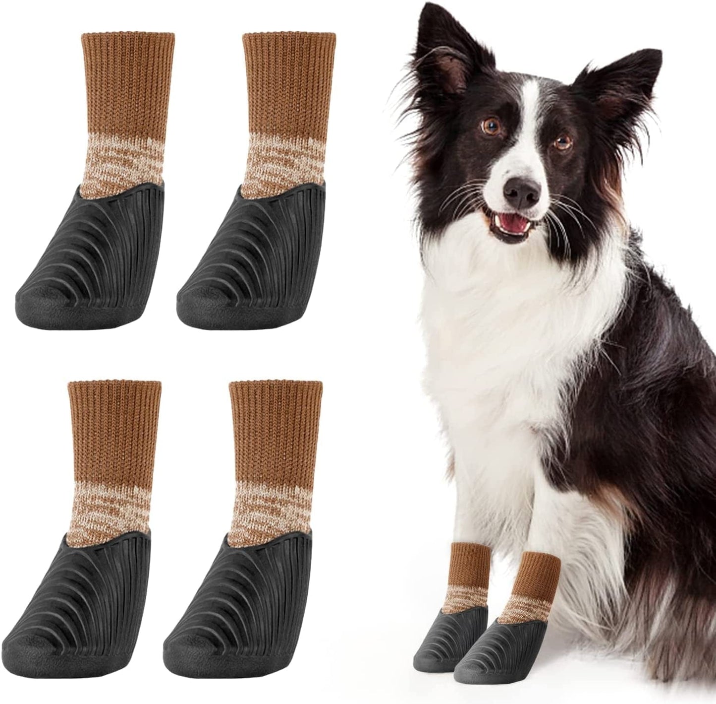 Waterproof Dog Socks Pet Boots Anti-Slip Safety for Dogs Walking Outdoor 6  Sizes