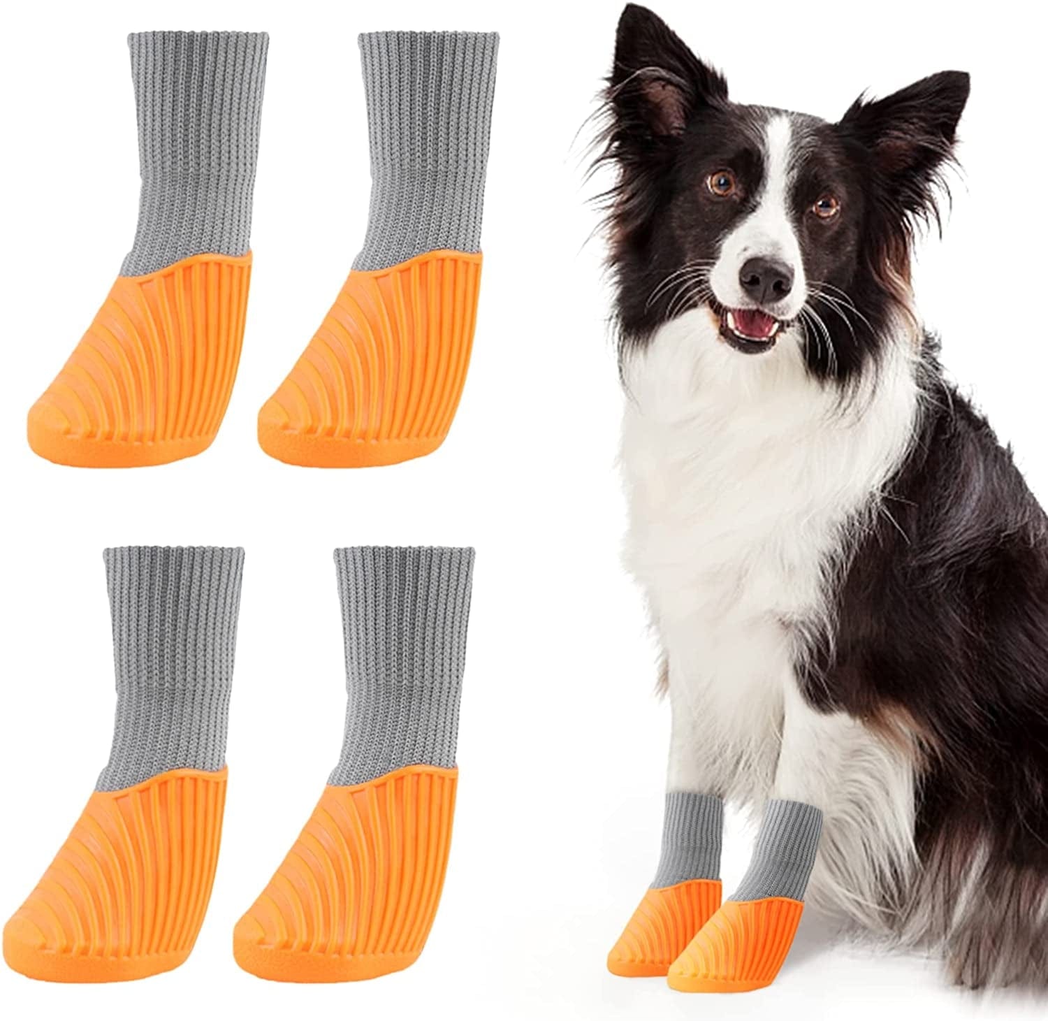 4PCS Anti-Slip Dog Boots Shoes, Soft Waterproof Paw Protector with Rug –  KOL PET