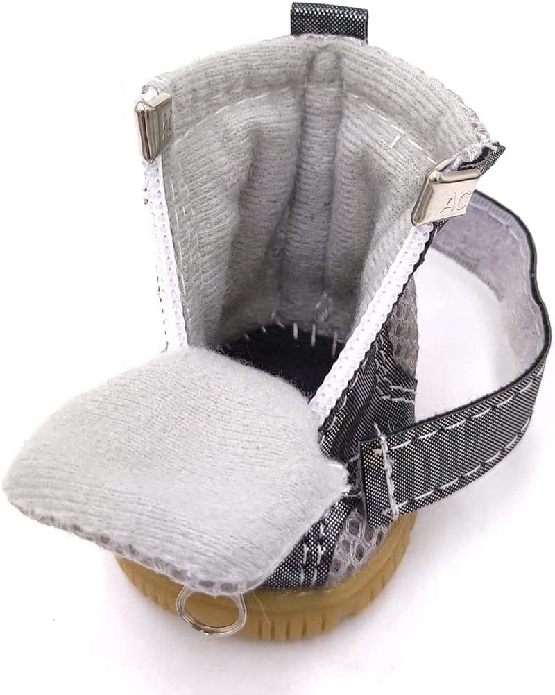 4PCS Breathable Dog Boots Shoes for Small & Medium Dog, Anti-Slip Puppy Booties Paw Protector for Hot Pavement Winter Hiking (Gray, 5#2.5"*2"(L*W)) Animals & Pet Supplies > Pet Supplies > Dog Supplies > Dog Apparel BATTEMALL   