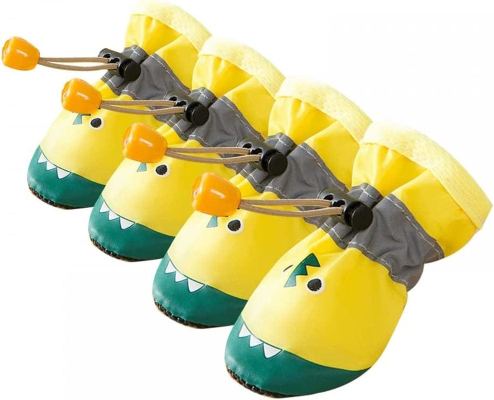 4Pcs Dog Shoes for All Seasons, Pet Boots Non-Slip Paw Protector with Reflective Straps for Small Medium Dogs Indoor & Outdoor Wear Animals & Pet Supplies > Pet Supplies > Dog Supplies > Dog Apparel DONGKER L:2.16x1.65in  