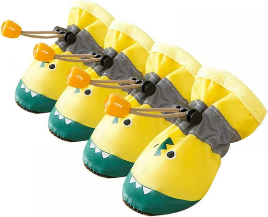 4Pcs Dog Shoes for All Seasons, Pet Boots Non-Slip Paw Protector with Reflective Straps for Small Medium Dogs Indoor & Outdoor Wear Animals & Pet Supplies > Pet Supplies > Dog Supplies > Dog Apparel DONGKER L:2.16x1.65in  