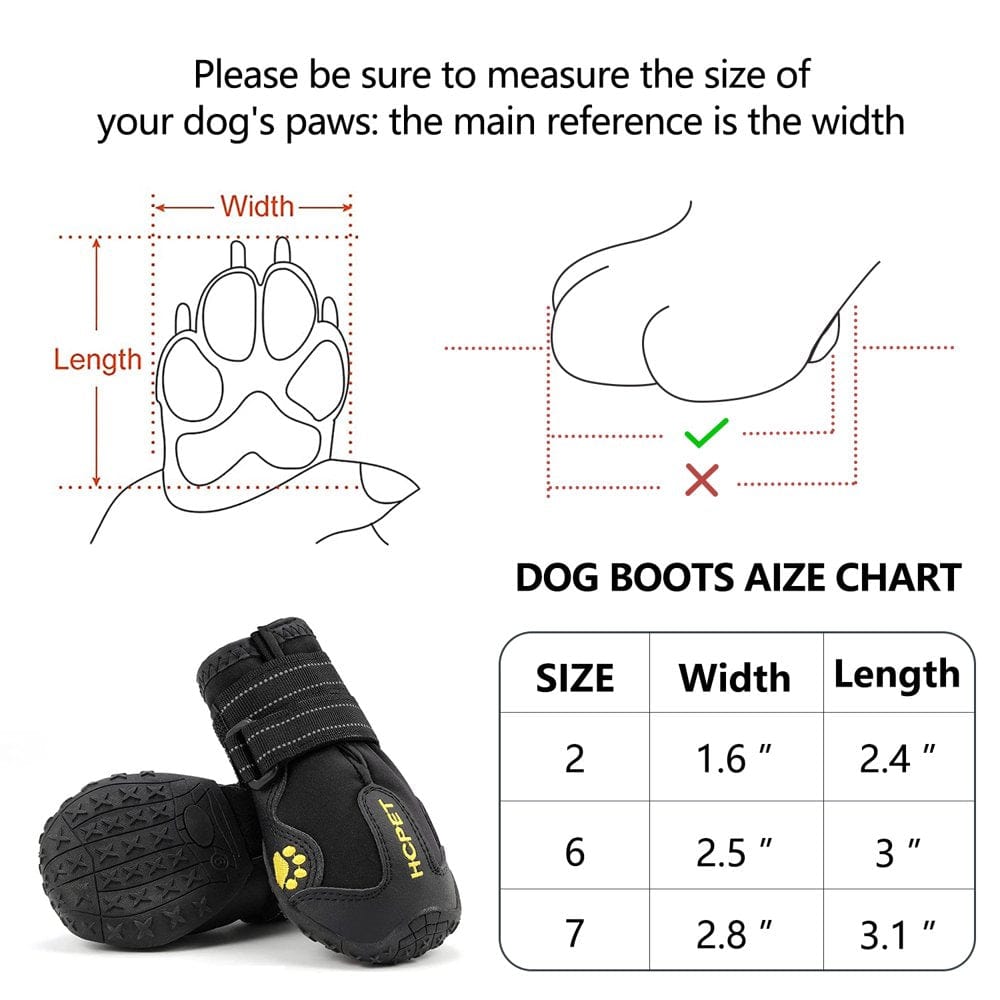 4PCS Dog Shoes for Large Dogs - Dog Boots Paw Protector with Waterproof Non-Slip Soles Reflective Straps for Small Medium Dogs - Dog Shoes for Hot Pavement, Dog Snow Boots - Black Animals & Pet Supplies > Pet Supplies > Dog Supplies > Dog Apparel Auchen Dog Shoes   