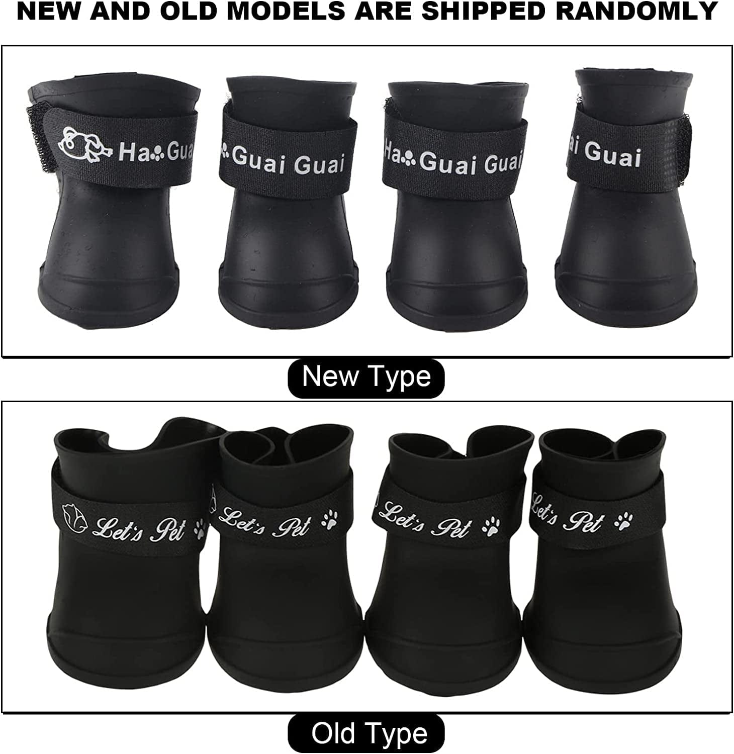 4Pcs Pet Dog Waterproof Boots Indoor Anti-Slip Protective Rain Shoes All Weather Comfortable for Dog Cat Outdoor Foot Protect(M-Black) Animals & Pet Supplies > Pet Supplies > Dog Supplies > Dog Apparel Pssopp   