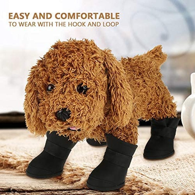 4Pcs Pet Dog Waterproof Boots Indoor Anti-Slip Protective Rain Shoes All Weather Comfortable for Dog Cat Outdoor Foot Protect(M-Black) Animals & Pet Supplies > Pet Supplies > Dog Supplies > Dog Apparel Pssopp   