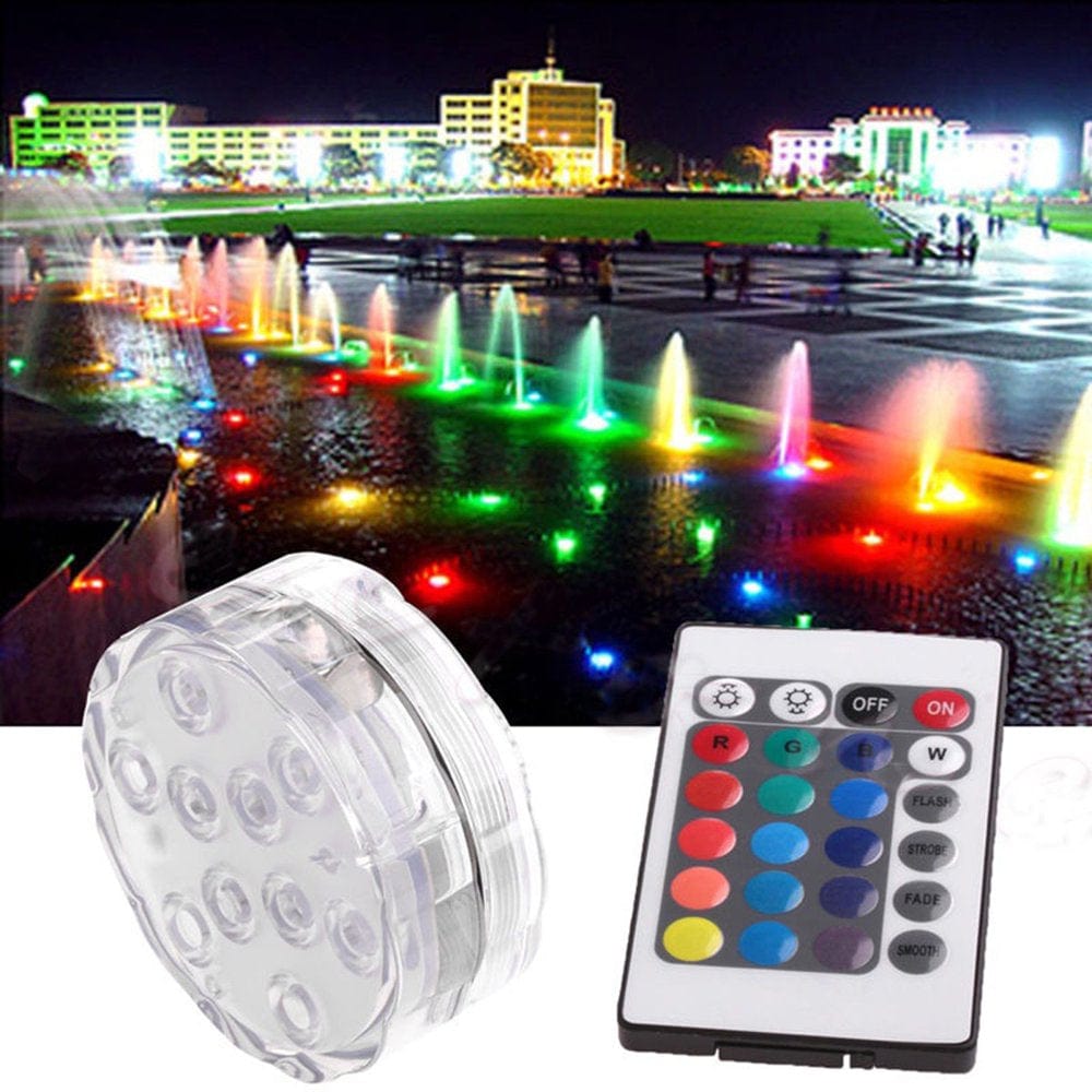 4Pcs RGB Submersible LED Lights Waterproof Battery-Operated Underwater LED Lights Wedding Party Vase Base Light Floral Light for Aquarium Wedding Halloween Christmas with - 24 Keys (White) Animals & Pet Supplies > Pet Supplies > Fish Supplies > Aquarium Lighting YXLX   