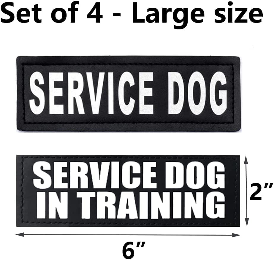 4Pcs Service Dog Patch 6" X 2" - Service Dog in Training/Service Dog Patches,Clear Pattern & Velcro Dog Patches for Vest,Velcro Patches for Dog Harness,Dog Vest Patches Animals & Pet Supplies > Pet Supplies > Dog Supplies > Dog Apparel HAHII   