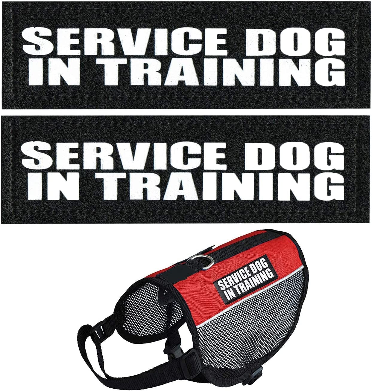 4Pcs Service Dog Patch 6" X 2" - Service Dog in Training/Service Dog Patches,Clear Pattern & Velcro Dog Patches for Vest,Velcro Patches for Dog Harness,Dog Vest Patches Animals & Pet Supplies > Pet Supplies > Dog Supplies > Dog Apparel HAHII   