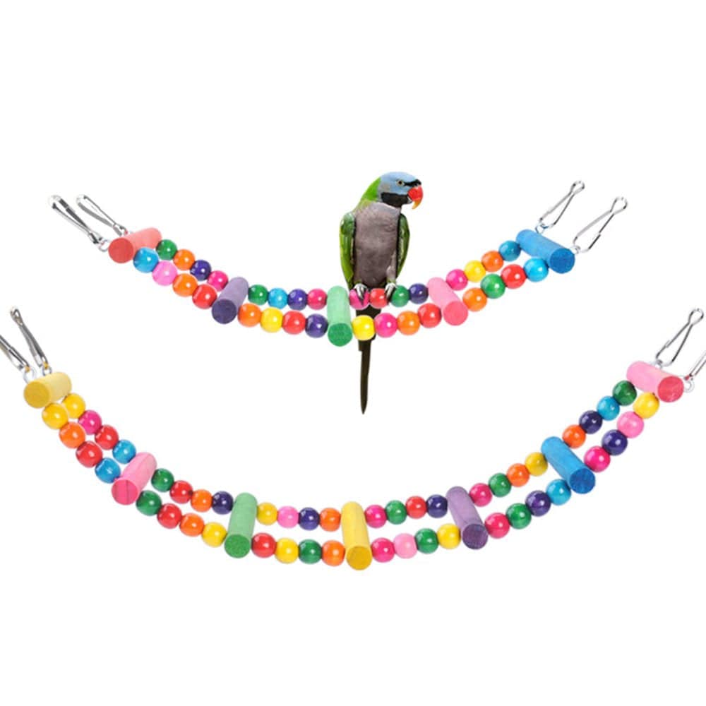 5/6/10 Pieces Bird Toys Parrot Colorful Ladder Swing Hammock Perch Safe Chew Toy