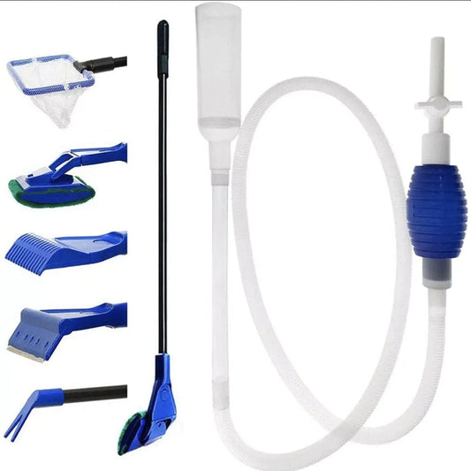 5 in 1 Aquarium Tank Cleaning Tool Kit & Aquarium Gravel Cleaner with Siphon Vacuum for Water Cleaning/Changing. Animals & Pet Supplies > Pet Supplies > Fish Supplies > Aquarium Cleaning Supplies Oliver Aquatics   