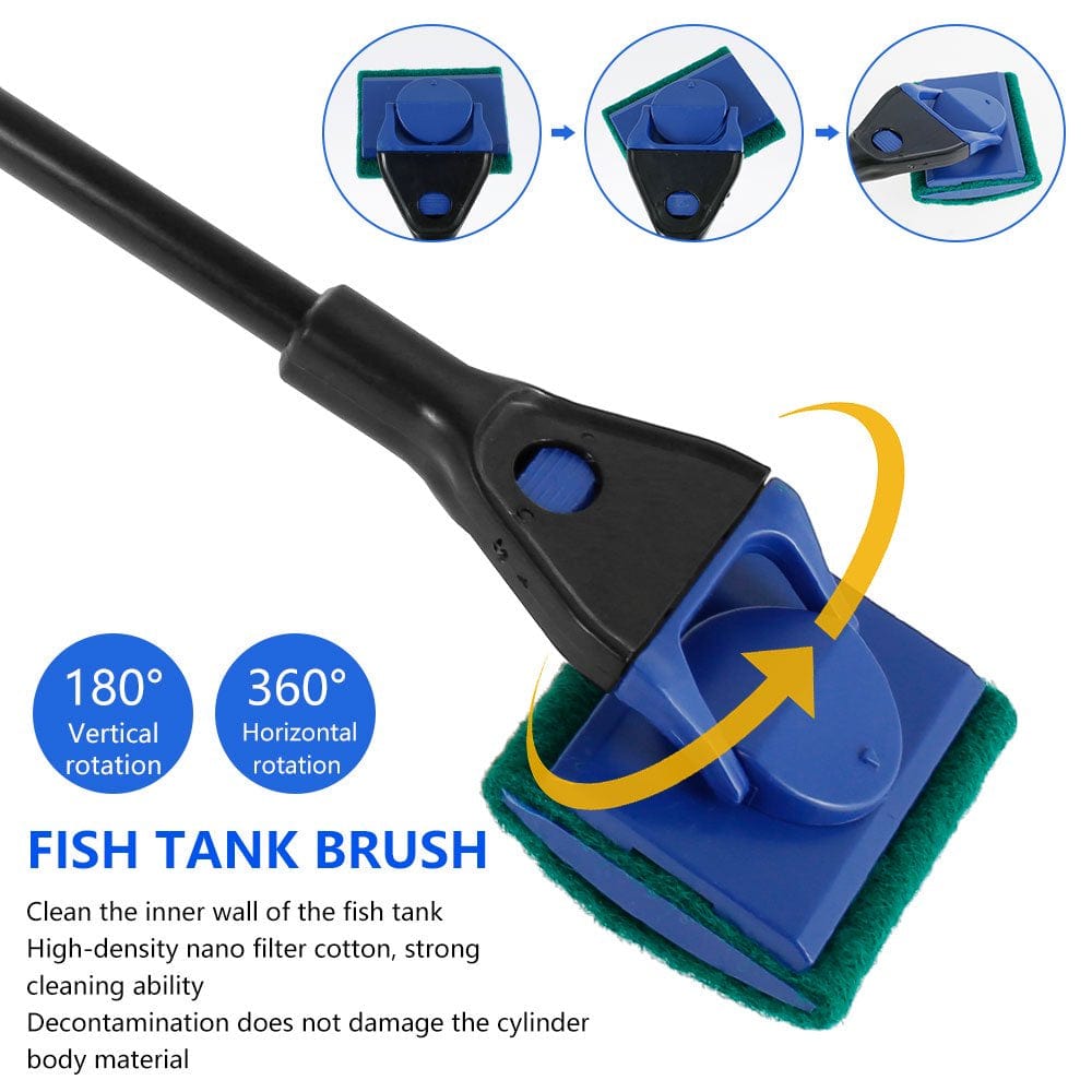 5 in 1 Fish Tank Aquarium Cleaning Tool Glass Brush Plant Fork Algae Scraper Fishnet Cleaner Kit Animals & Pet Supplies > Pet Supplies > Fish Supplies > Aquarium Fish Nets AEVXKHI   