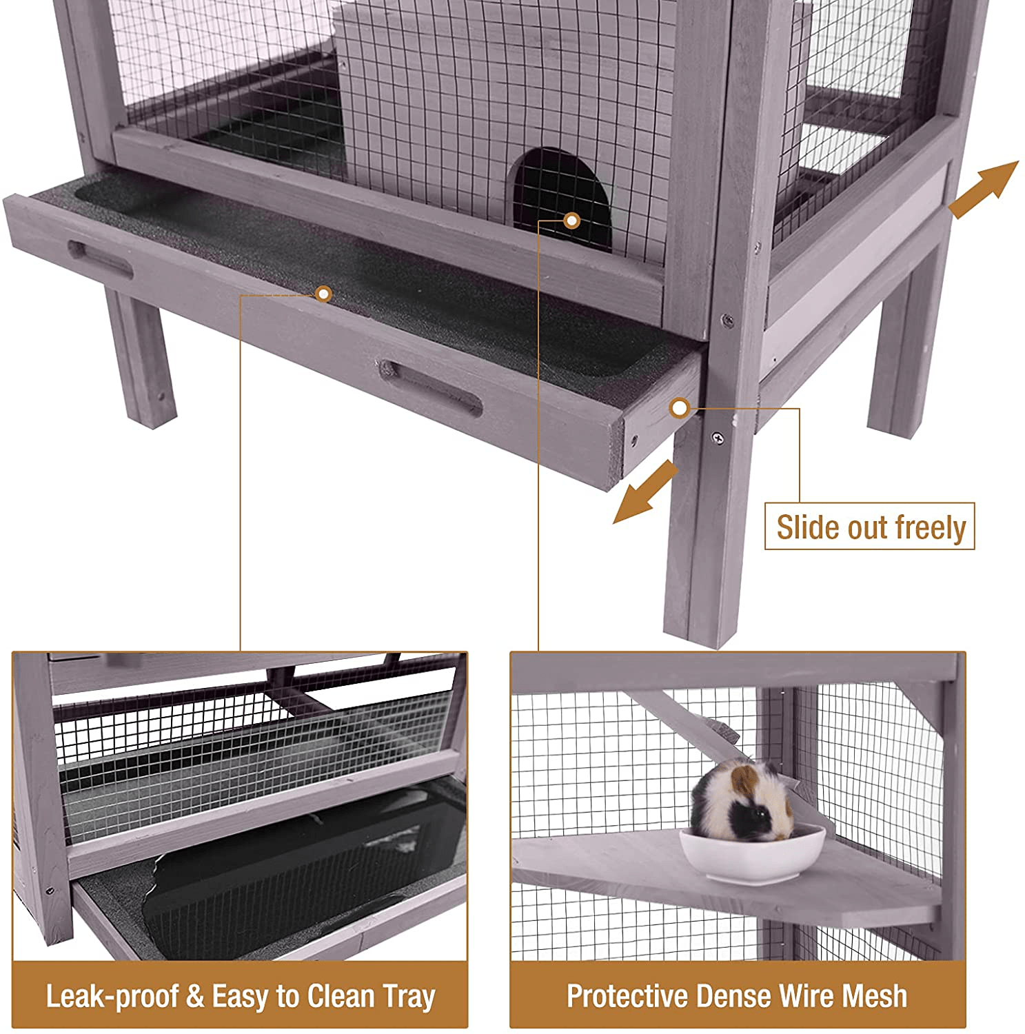 5 Level Critter Cage with Feeder, Small Animal Hamster Cage Hutch for Ferret Bunny Indoor Outdoor