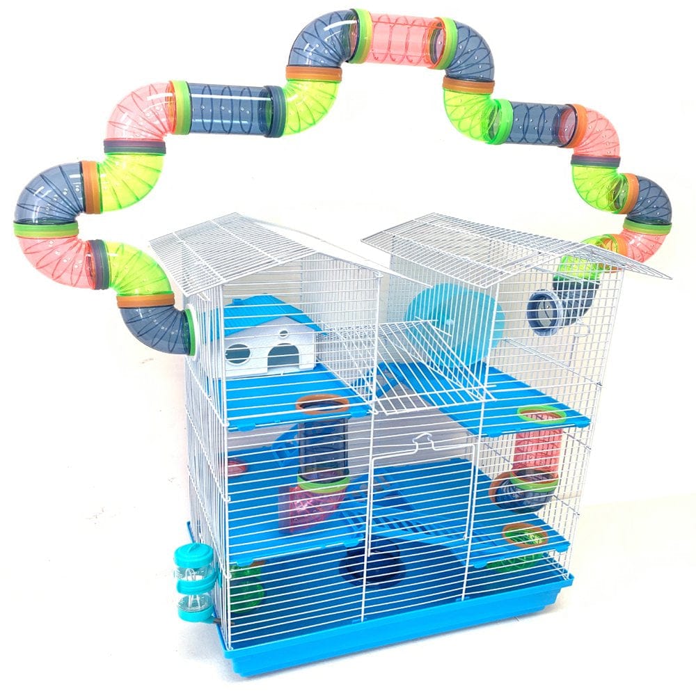 5-Multi Levels LARGE Hamster Cage Small Animal Gerbil Mouse Habitats Rat Home with Complete Set of Running Wheel, Water Bottle, Food Dishes & Interior Platforms and Ladder Animals & Pet Supplies > Pet Supplies > Small Animal Supplies > Small Animal Habitats & Cages Mcage   