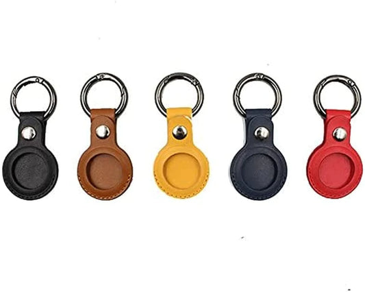 [5 Pack] Apple Airtag Holder for Air Tag Keychain, Protective Vegan Leather Airtags Case, Tile Tracker Cover Air Tag Holder, Car Key Ring Compatible with New Airtag Dog Pet Collar, Outdoor Key Wallet Electronics > GPS Accessories > GPS Cases EyeWonder   