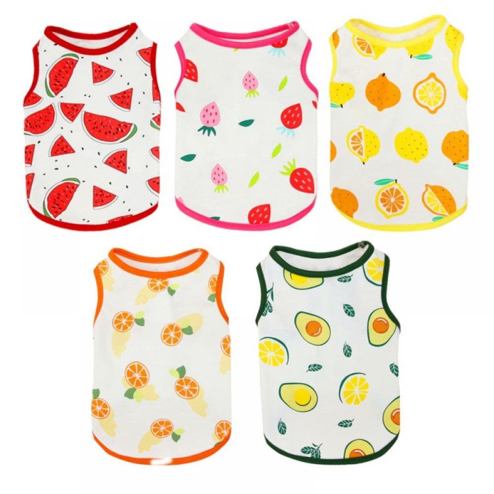 5 Pack Small Medium Dogs Shirts Breathable Dog T-Shirts Soft Tank Top Sleeveless Vest Dog Tee Shirt Dog Apparel Great for Summer Lemon Watermelon Strawberry Pattern Animals & Pet Supplies > Pet Supplies > Dog Supplies > Dog Apparel Amazing Fashion Decoration   