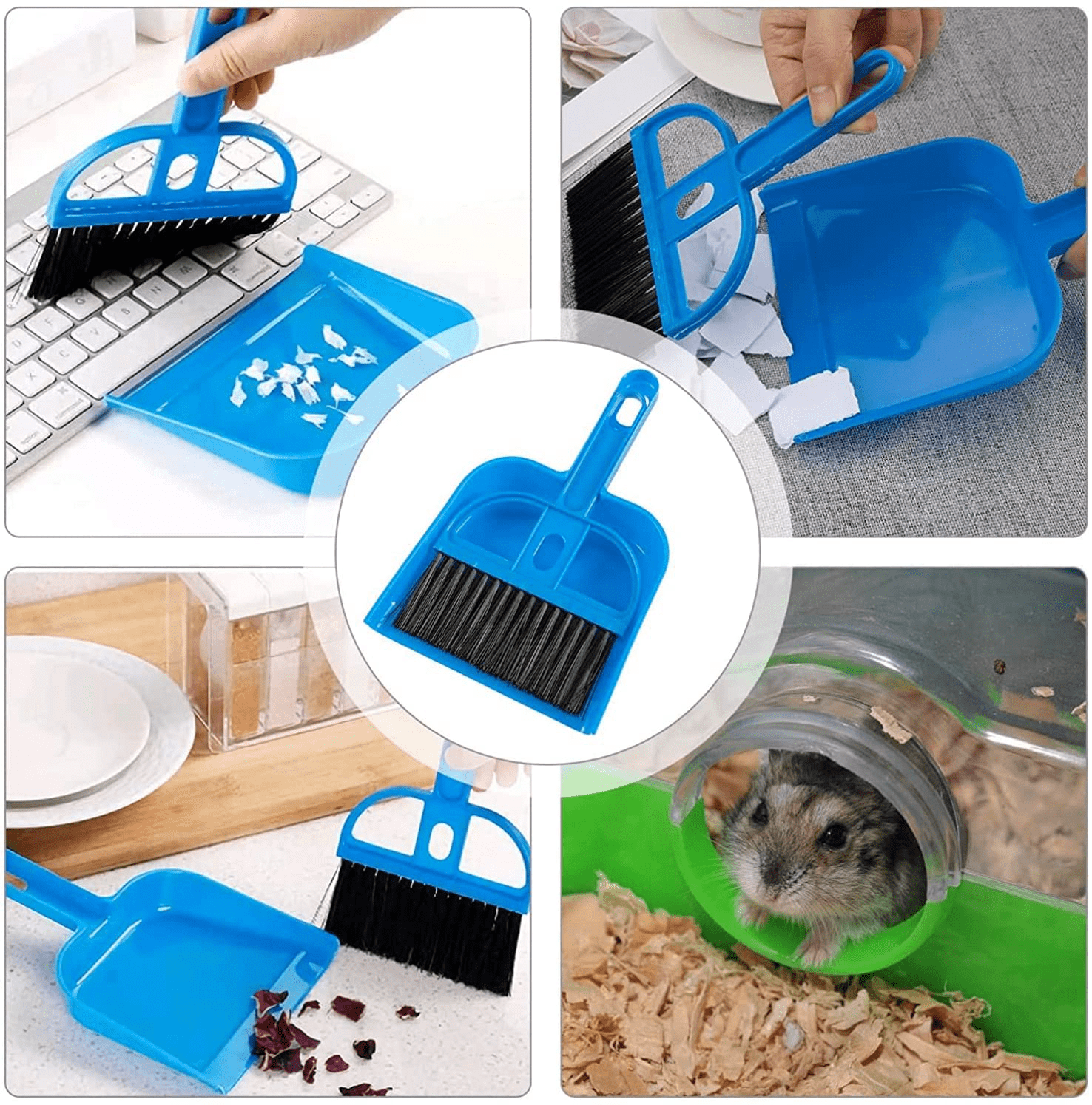 5 Pack Thickened Plush Guinea Pig Hamster Mat Set- 5Pcs Soft Small Pet Sleeping Bedding Pads with Bonus Cage Cleaning Dustpan Brush for Rabbit Chinchilla Squirrel Hedgehog Small Animals Animals & Pet Supplies > Pet Supplies > Small Animal Supplies > Small Animal Bedding MEWTOGO   