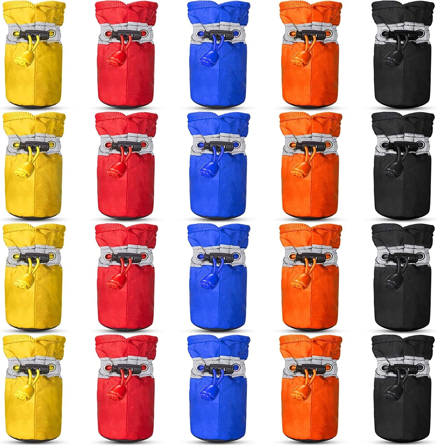 5 Sets 20 Pieces Dog Boots Paw Protectors Anti-Slip Dog Sock Shoes Waterproof Dog Boots with Adjustable Fastening Straps for Pets Dogs (Small Size) Animals & Pet Supplies > Pet Supplies > Dog Supplies > Dog Apparel Weewooday Medium Size  